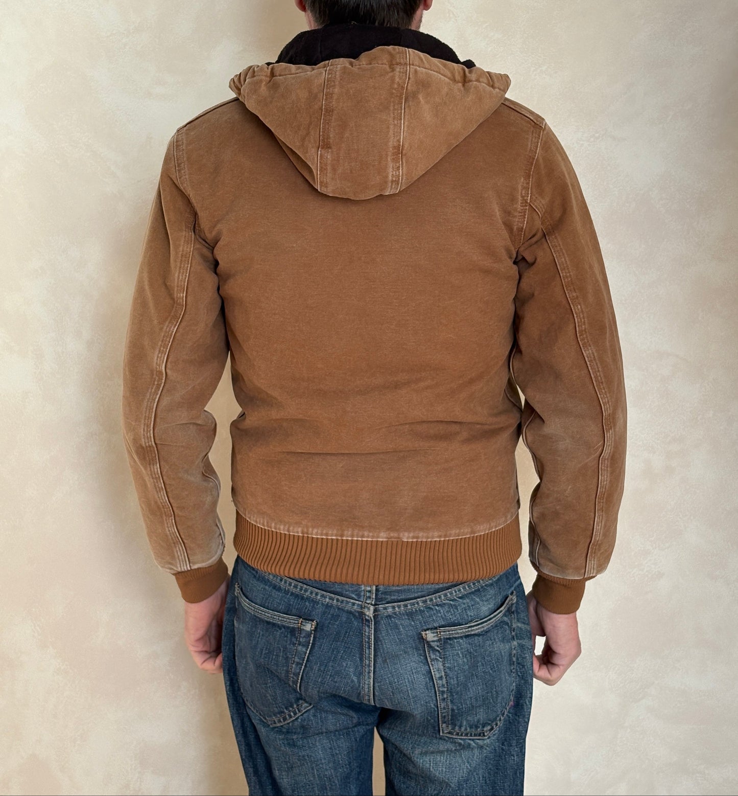 Vintage 90s Carhartt Hooded Jacket Made in Mexico – Workwear Coat- Sz Youth XL-AJ357 Studio-AJ357 Studio