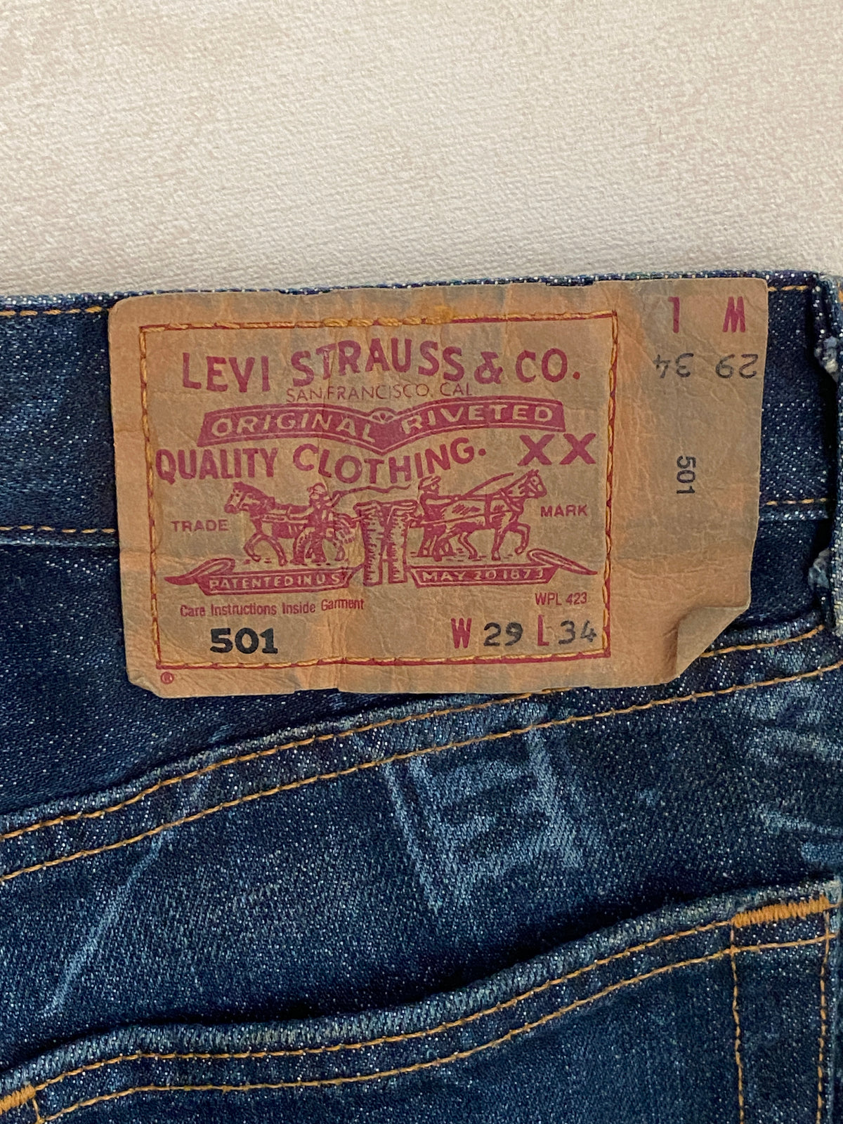 29X34 Printed Vintage denim Levi’s 501 vintage Made in Spain-military-AJ357 Studio