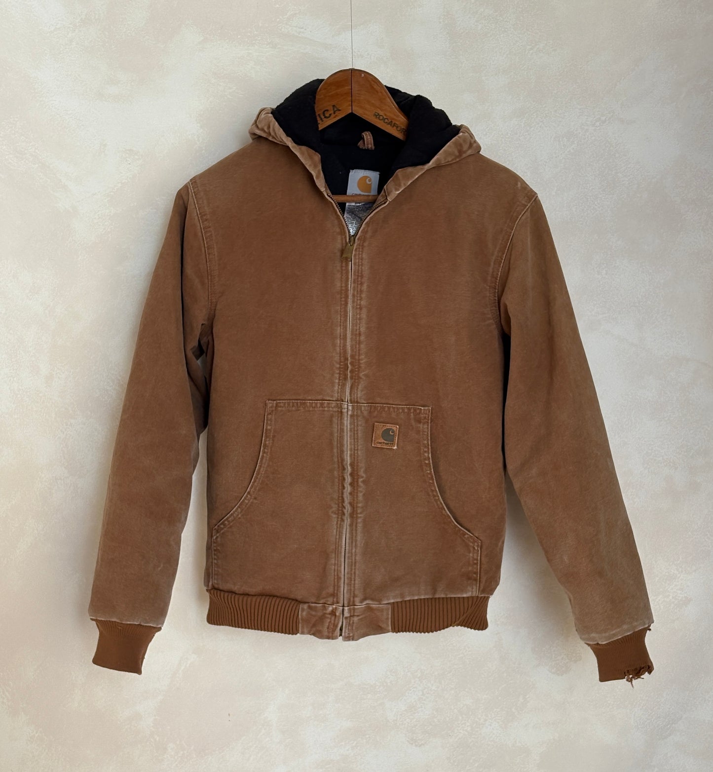 Vintage 90s Carhartt Hooded Jacket Made in Mexico – Workwear Coat- Sz Youth XL-AJ357 Studio-AJ357 Studio