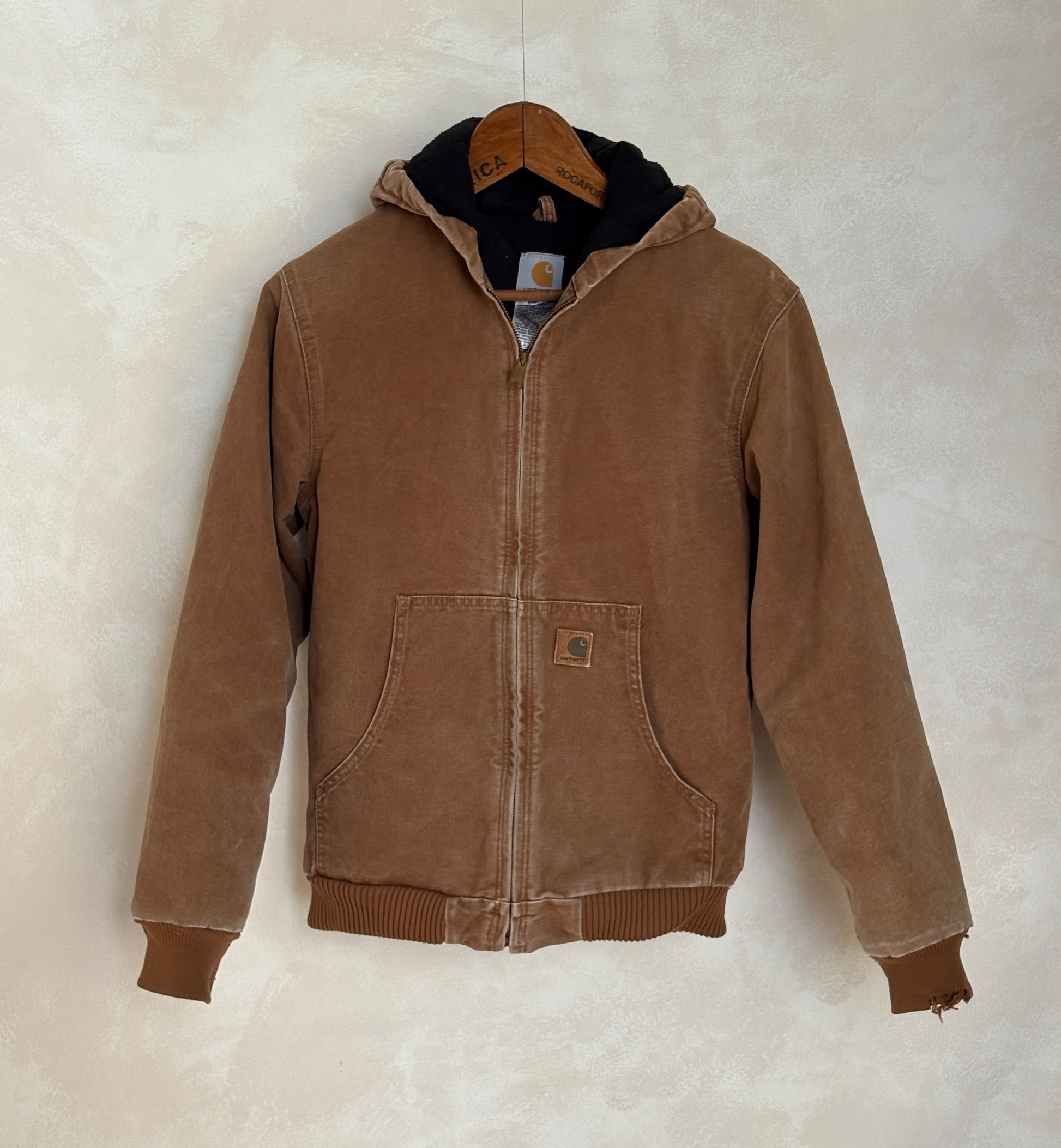 Vintage 90s Carhartt Hooded Jacket Made in Mexico – Workwear Coat- Sz Youth XL-AJ357 Studio-AJ357 Studio