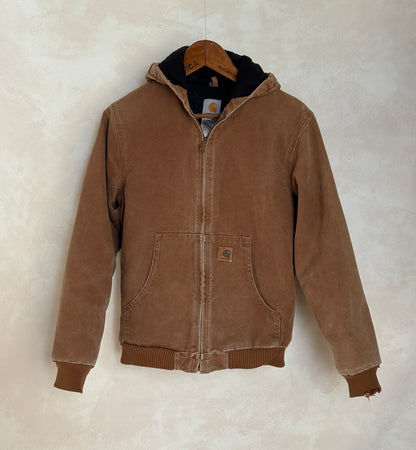 Vintage 90s Carhartt Hooded Jacket Made in Mexico – Workwear Coat- Sz Youth XL-AJ357 Studio-AJ357 Studio