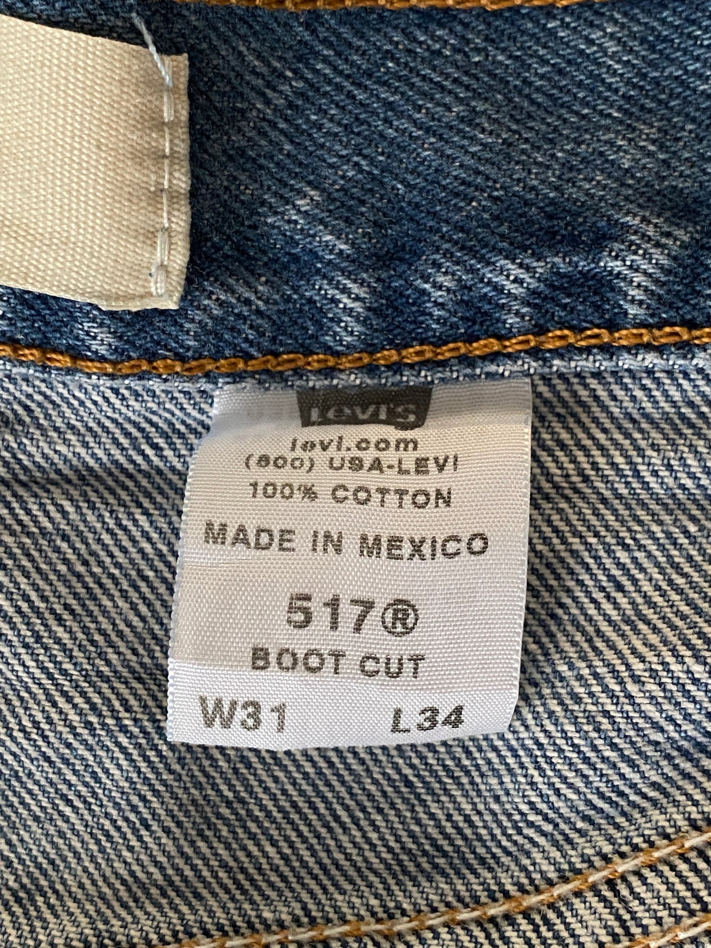 31X34 Vintage denim 517 Levi’s Boot cut Made in Mexico - USA Vintage Bcn