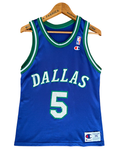 Size 36. VTG 90s NBA Dallas #5 Kidd jersey Made In USA by Champion-AJ357 Studio