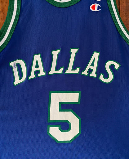 Size 36. VTG 90s NBA Dallas #5 Kidd jersey Made In USA by Champion-AJ357 Studio