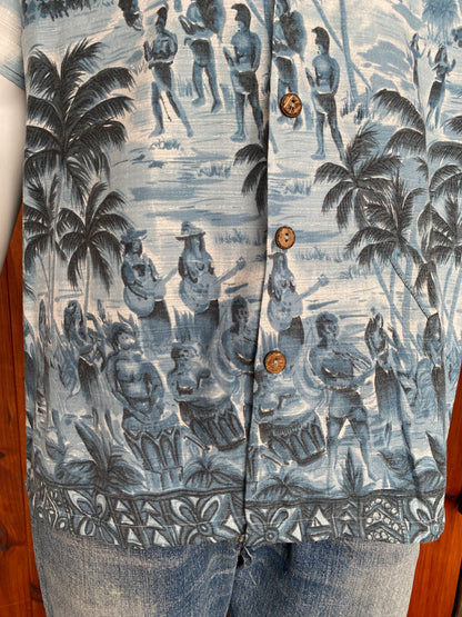Large Vintage 70s Hawaiian Thin Cotton Shirt | Retro Island Style-AJ357 Studio