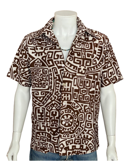 Large. Vintage 70s Hawaiian satin cotton shirt-AJ357 Studio
