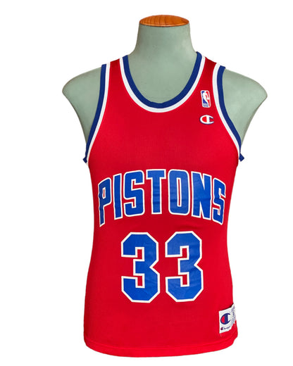Piston 90s Vintage NBA Jersey #33 Hill - Size 36, Made in USA by Champion-AJ357 Studio