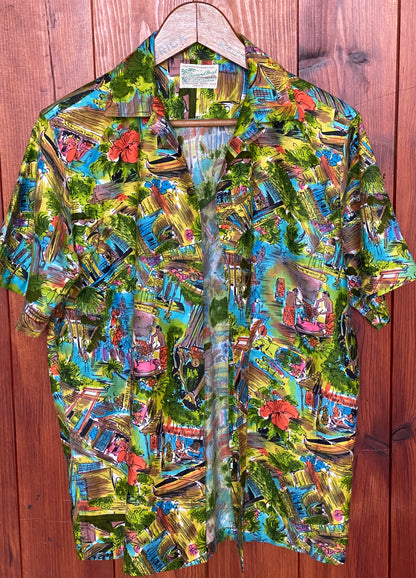 Vintage 60s Hawaiian Satin Shirt Hawaii | AJ357 Studio-AJ357 Studio