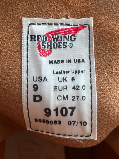 Size 9 D (42 EU ) Red Wing Heritage Classic Round Toe 9107 Boots Made In USA ( Second )-AJ357 Studio