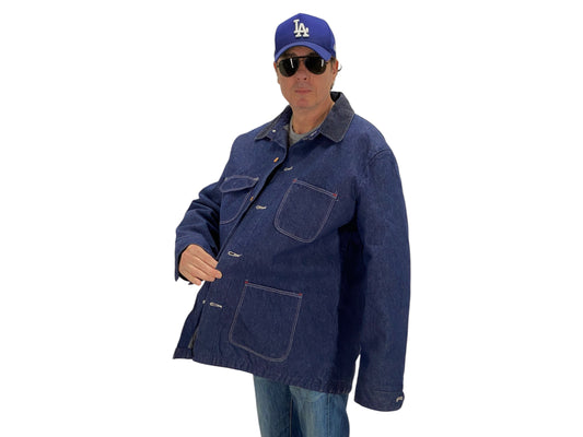 Size Large. Vintage blanket lined Chore coat work jacket - USA Vintage Bcn