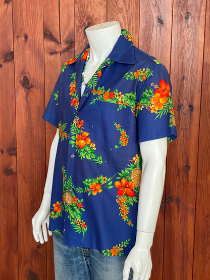 Large. Vintage 80s Hawaiian cotton shirt Made in Hawaii-AJ357 Studio