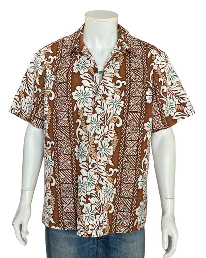 Large Vintage 80s Hawaiian Thin Cotton Shirt Made in Hawaii | Retro Island Fashion-AJ357 Studio