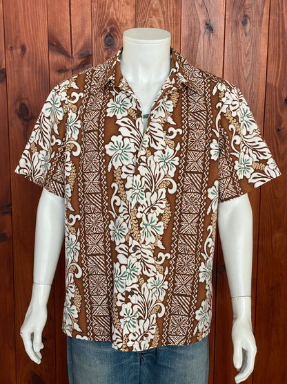 Large Vintage 80s Hawaiian Thin Cotton Shirt Made in Hawaii | Retro Island Fashion-AJ357 Studio