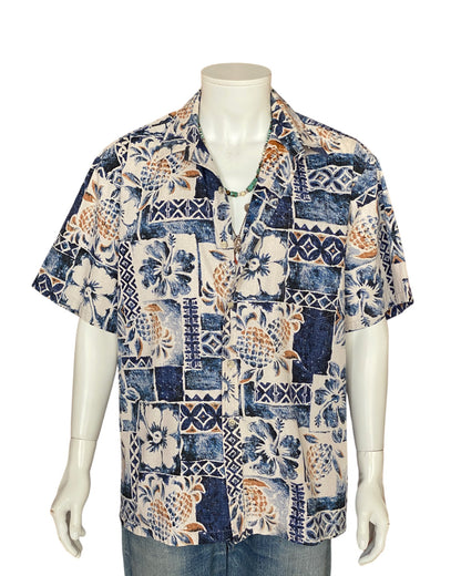 XL. Vintage 80s Hawaiian cotton shirt Made In Hawaii-AJ357 Studio