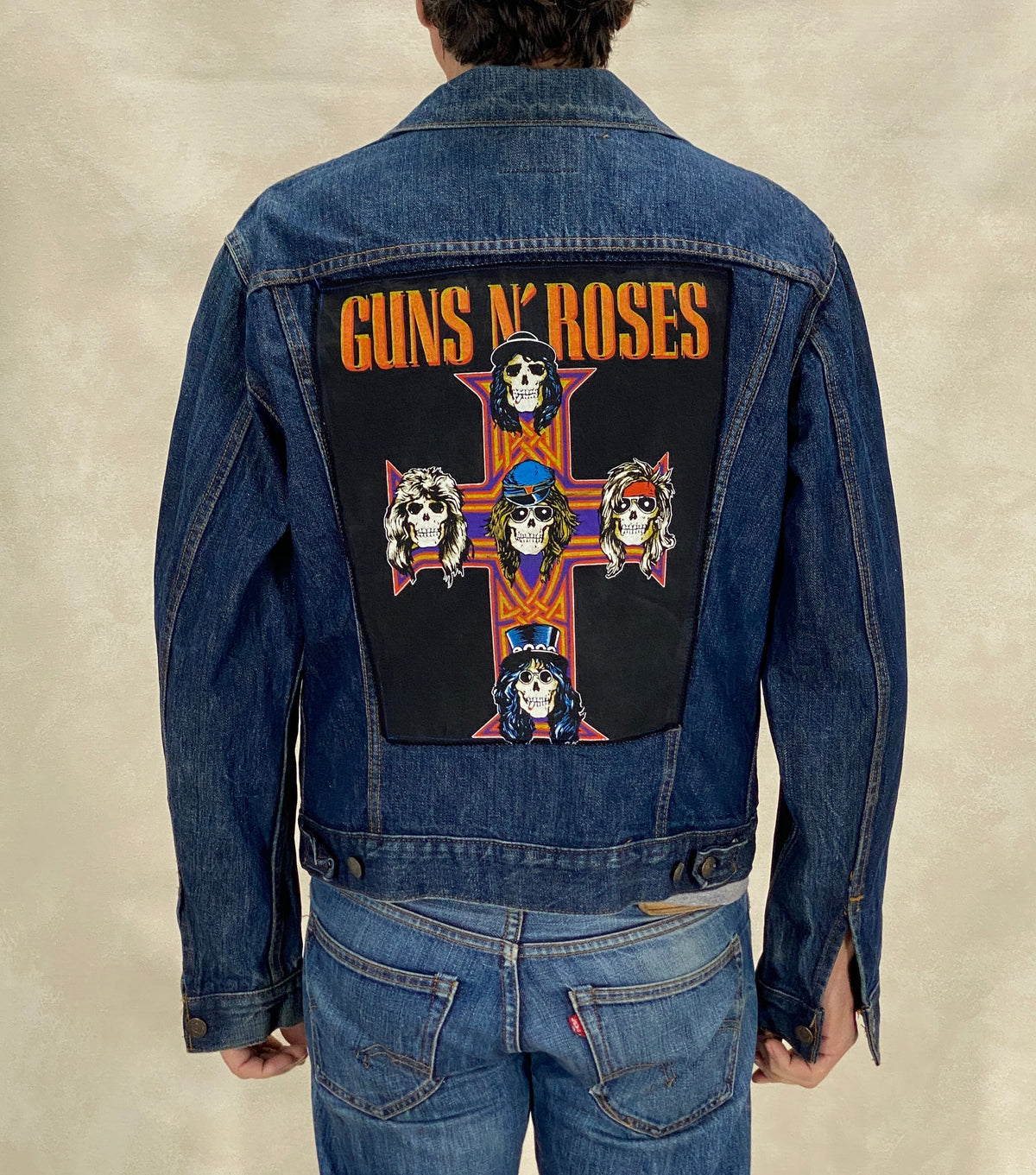 Size 44US / 54EU Guns N Roses Vintage 70s Levi’s Denim Jacket – 2 Pockets – Made in USA-AJ357 Studio