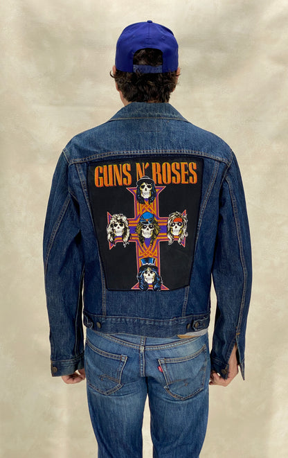 Size 44US / 54EU Guns N Roses Vintage 70s Levi’s Denim Jacket – 2 Pockets – Made in USA-AJ357 Studio