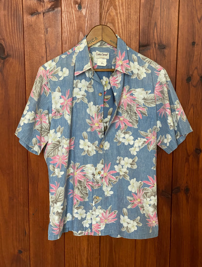 Medium Size Vintage 80s Hawaiian Cotton Shirt - Retro Island Collectible-AJ357 Studio