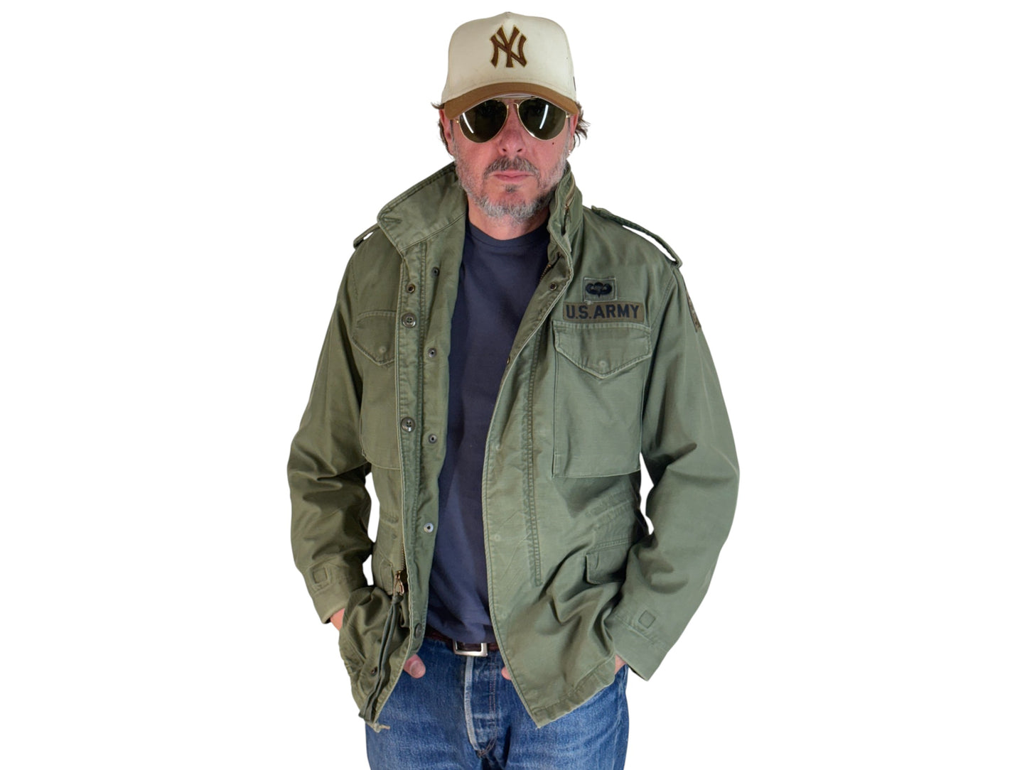 Small Reg. Authentic 82nd Airborne Division US army M-65 field jacket. Military - USA Vintage Bcn