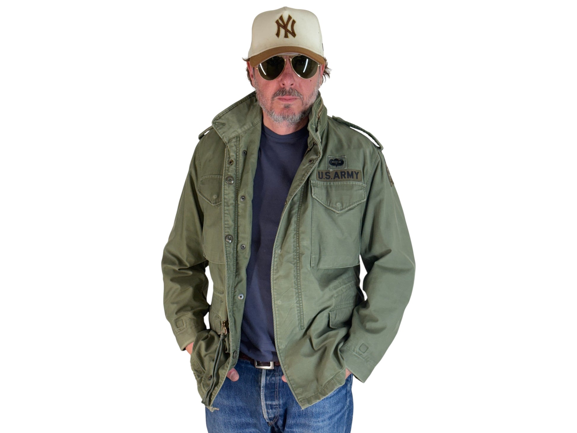 Small Reg. Authentic 82nd Airborne Division US army M-65 field jacket. Military - USA Vintage Bcn