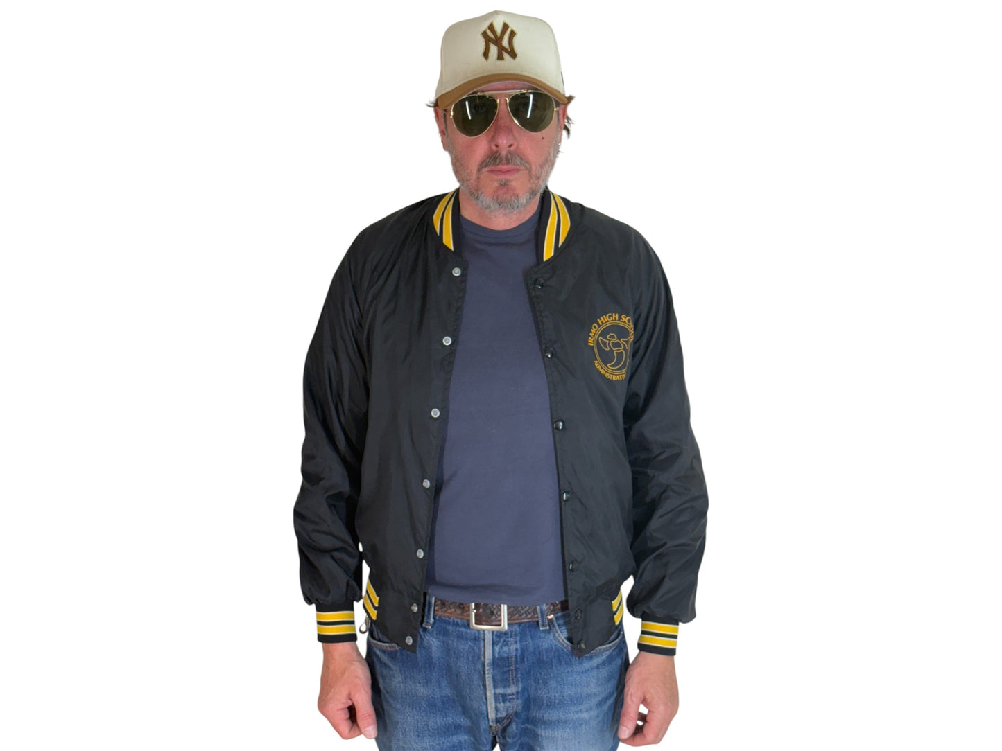 Size Small. Vintage black Satin Jacket Made In USA - USA Vintage Bcn