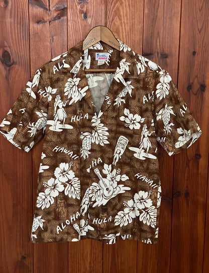 Large. Vintage 80s Hawaiian cotton shirt Made in Hawaii-AJ357 Studio