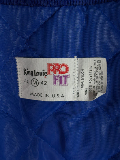 Size Med. Vintage 80s Bluejays booster club Satin Jacket made by King Louie In the USA-AJ357 Studio
