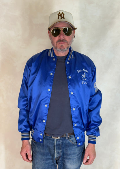 Size Med. Vintage embroidered 80s East Lake Eagle Satin Jacket Made In USA by Rennoc-AJ357 Studio