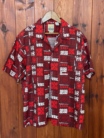 Large. Vintage 2000s Hawaiian barkcloth cotton shirt-AJ357 Studio