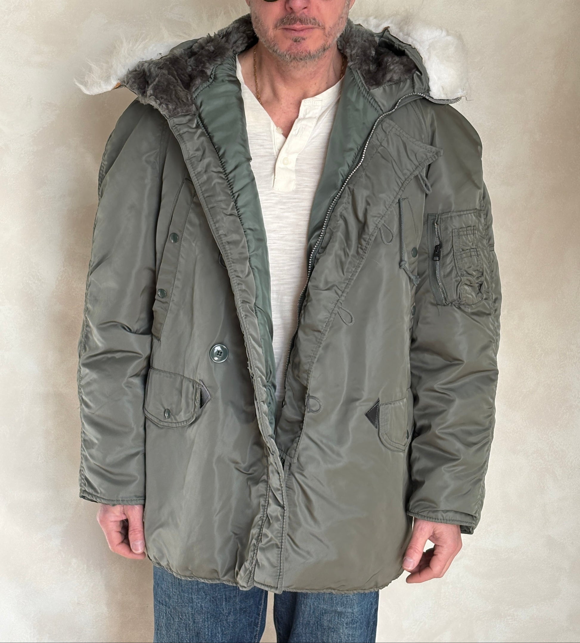 Alpha Industries N-3B Flight Jacket Parka — Extreme Cold Weather — Size Large-AJ357 Studio-AJ357 Studio