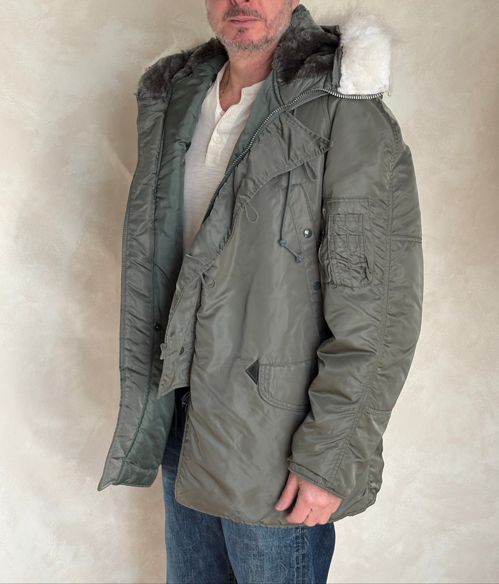 Alpha Industries N-3B Flight Jacket Parka — Extreme Cold Weather — Size Large-AJ357 Studio-AJ357 Studio