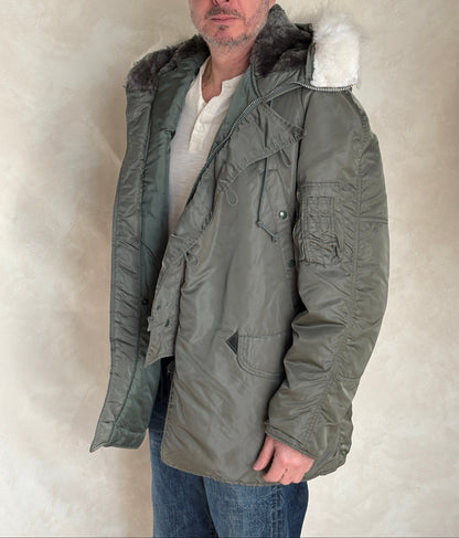 Alpha Industries N-3B Flight Jacket Parka — Extreme Cold Weather — Size Large-AJ357 Studio-AJ357 Studio