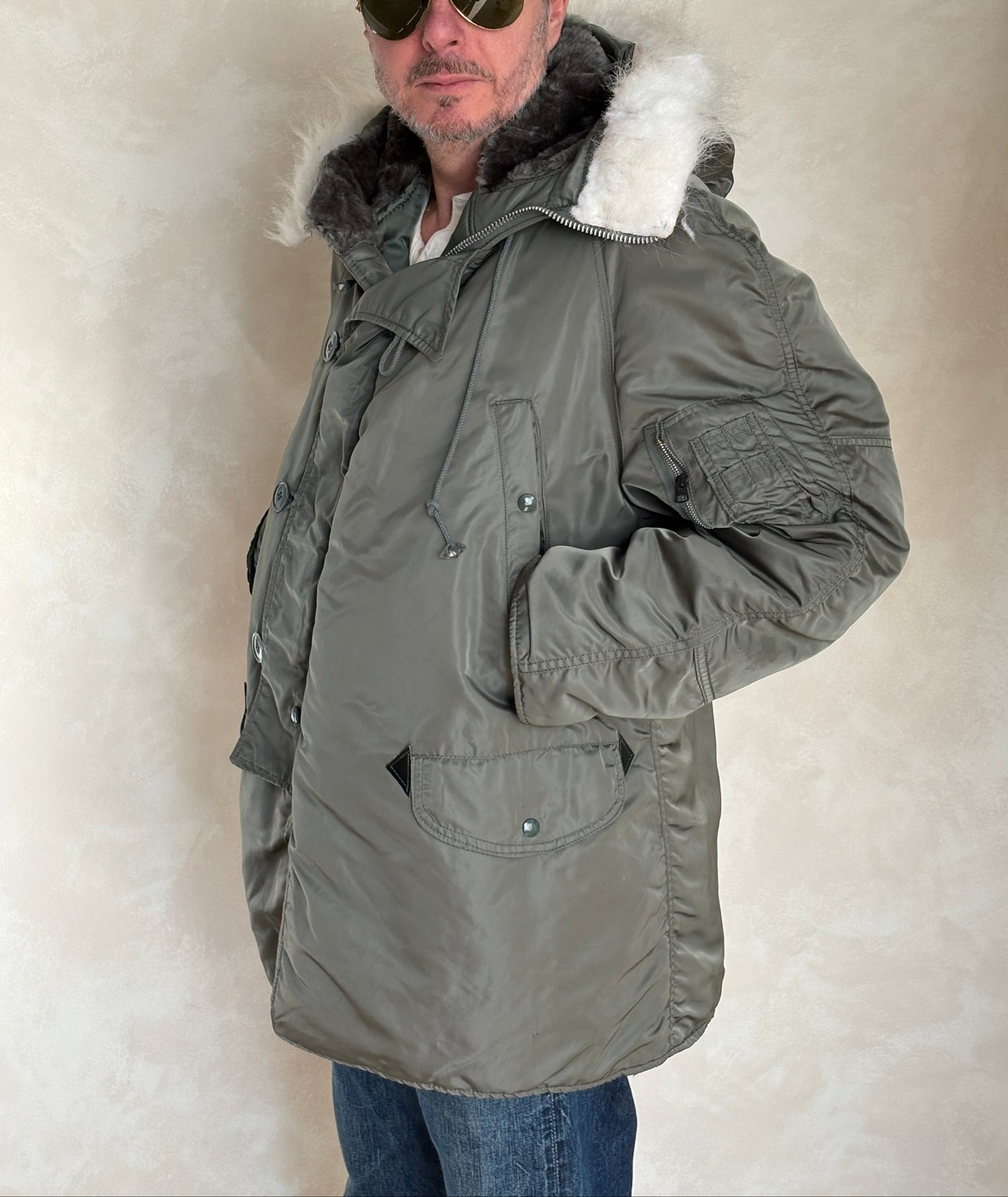 Alpha Industries N-3B Flight Jacket Parka — Extreme Cold Weather — Size Large-AJ357 Studio-AJ357 Studio