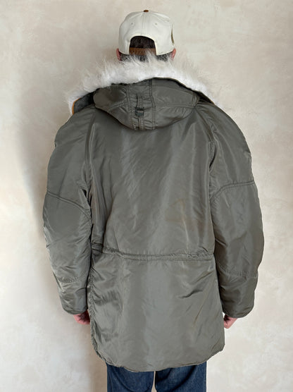 Alpha Industries N-3B Flight Jacket Parka — Extreme Cold Weather — Size Large-AJ357 Studio-AJ357 Studio
