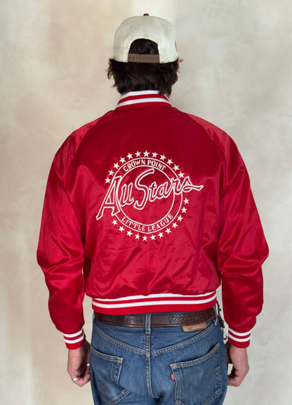 Size Small. Vintage 80s Satin Jacket Made In USA by Aristo Jack-AJ357 Studio