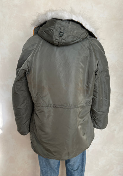 Alpha Industries N-3B Flight Jacket Parka — Extreme Cold Weather — Size Large-AJ357 Studio-AJ357 Studio