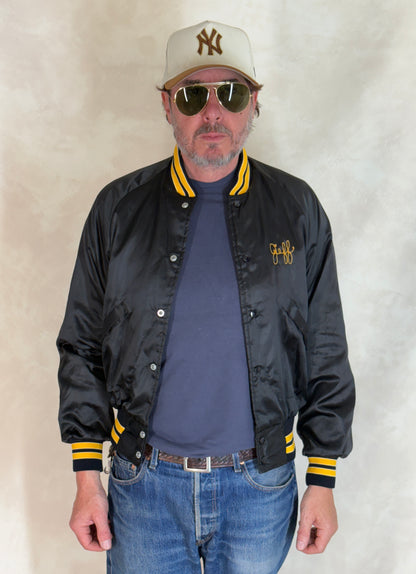 Size Small. Vintage 70s Satin Jacket Made In USA-AJ357 Studio