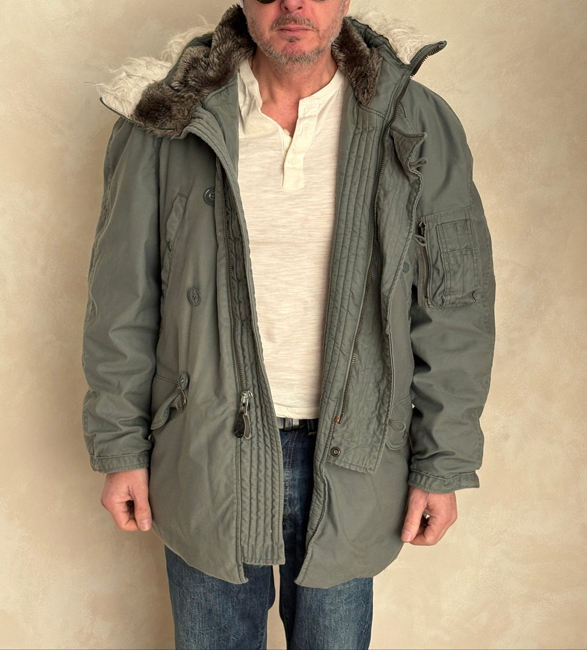 Authentic 1982 US Air Force N-3B Flight Jacket Parka — Extreme Cold Weather — Size Medium-AJ357 Studio
