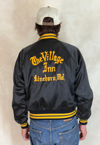 Size Small. Vintage 70s Satin Jacket Made In USA-AJ357 Studio
