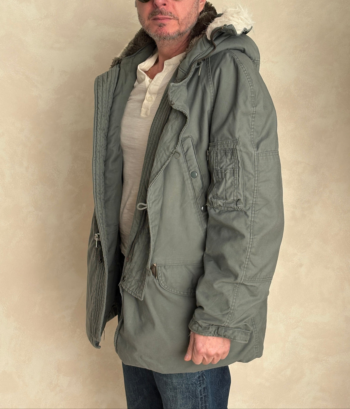 Authentic 1982 US Air Force N-3B Flight Jacket Parka — Extreme Cold Weather — Size Medium-AJ357 Studio