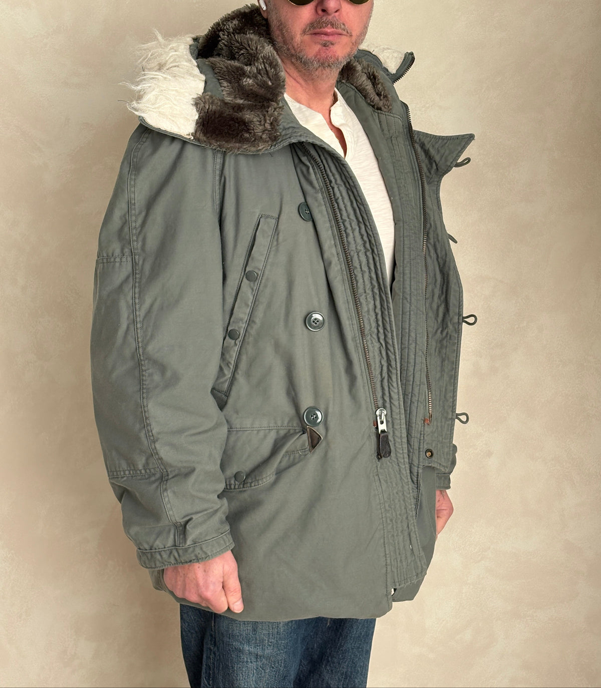 Authentic 1982 US Air Force N-3B Flight Jacket Parka — Extreme Cold Weather — Size Medium-AJ357 Studio