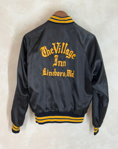 Size Small. Vintage 70s Satin Jacket Made In USA-AJ357 Studio