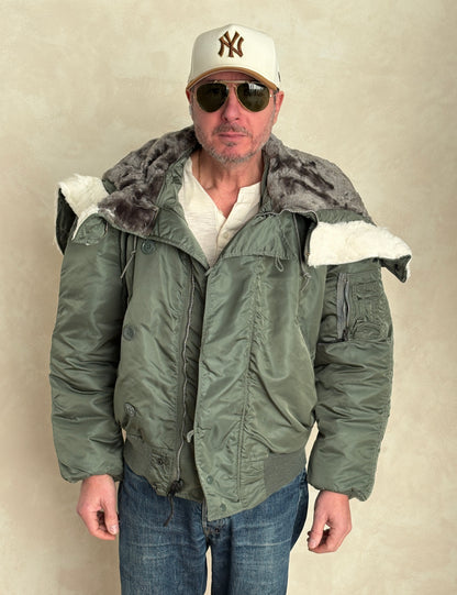 XL. Alpha industries N-2B Flight Jacket – Vintage Extreme Cold Weather Flyer Coat. Made in USA-AJ357 Studio-AJ357 Studio