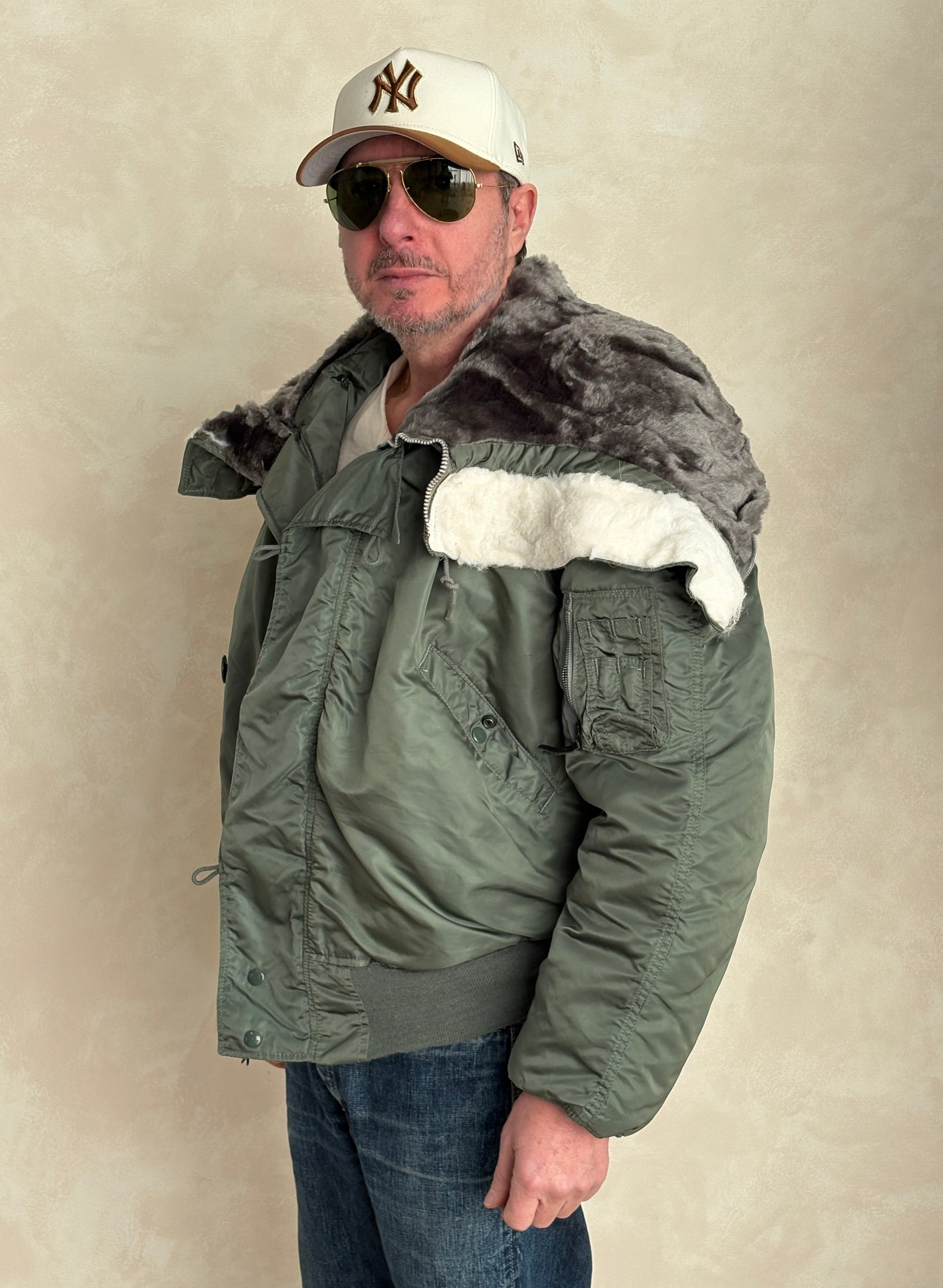 XL. Alpha industries N-2B Flight Jacket – Vintage Extreme Cold Weather Flyer Coat. Made in USA-AJ357 Studio-AJ357 Studio