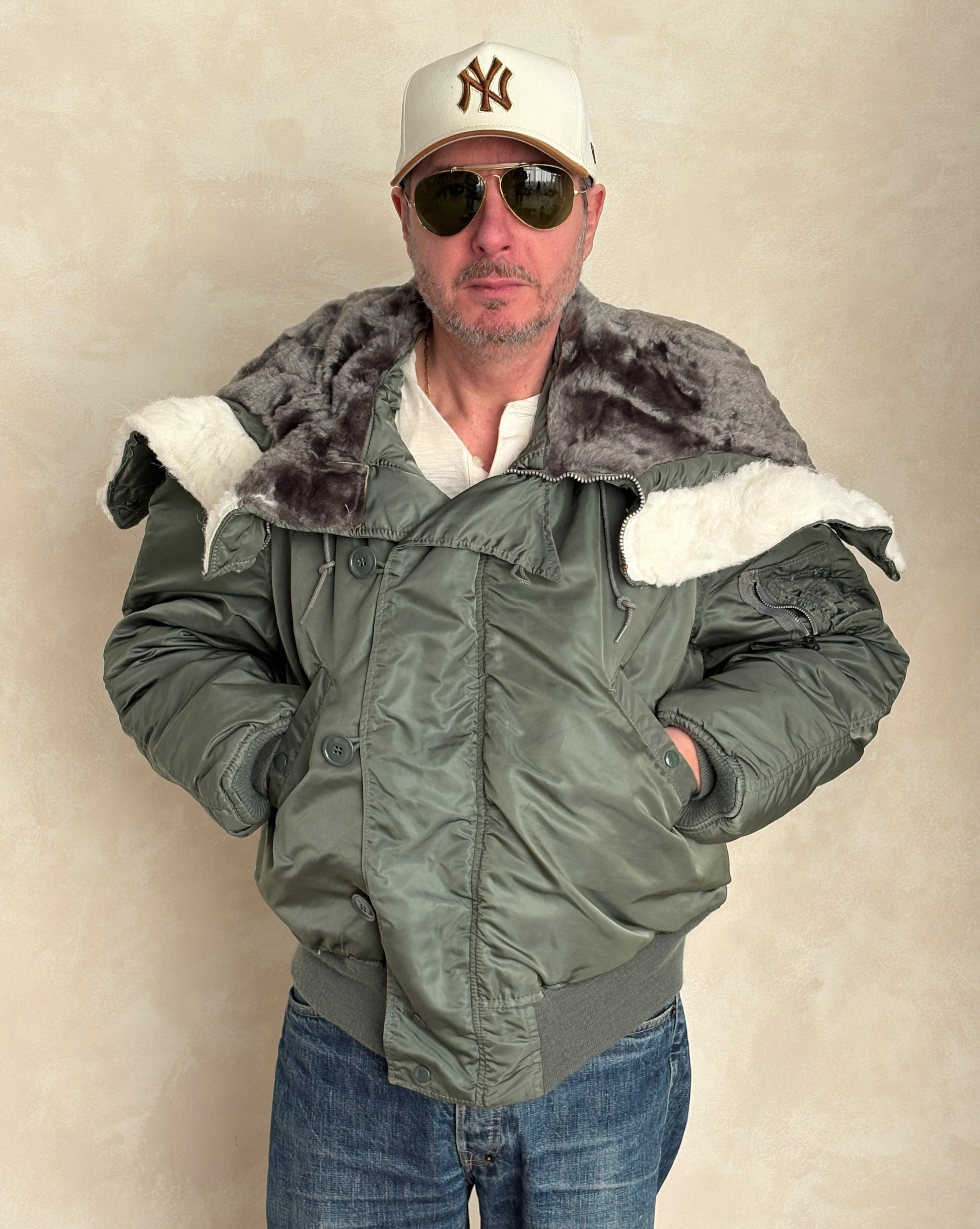 XL. Alpha industries N-2B Flight Jacket – Vintage Extreme Cold Weather Flyer Coat. Made in USA-AJ357 Studio-AJ357 Studio