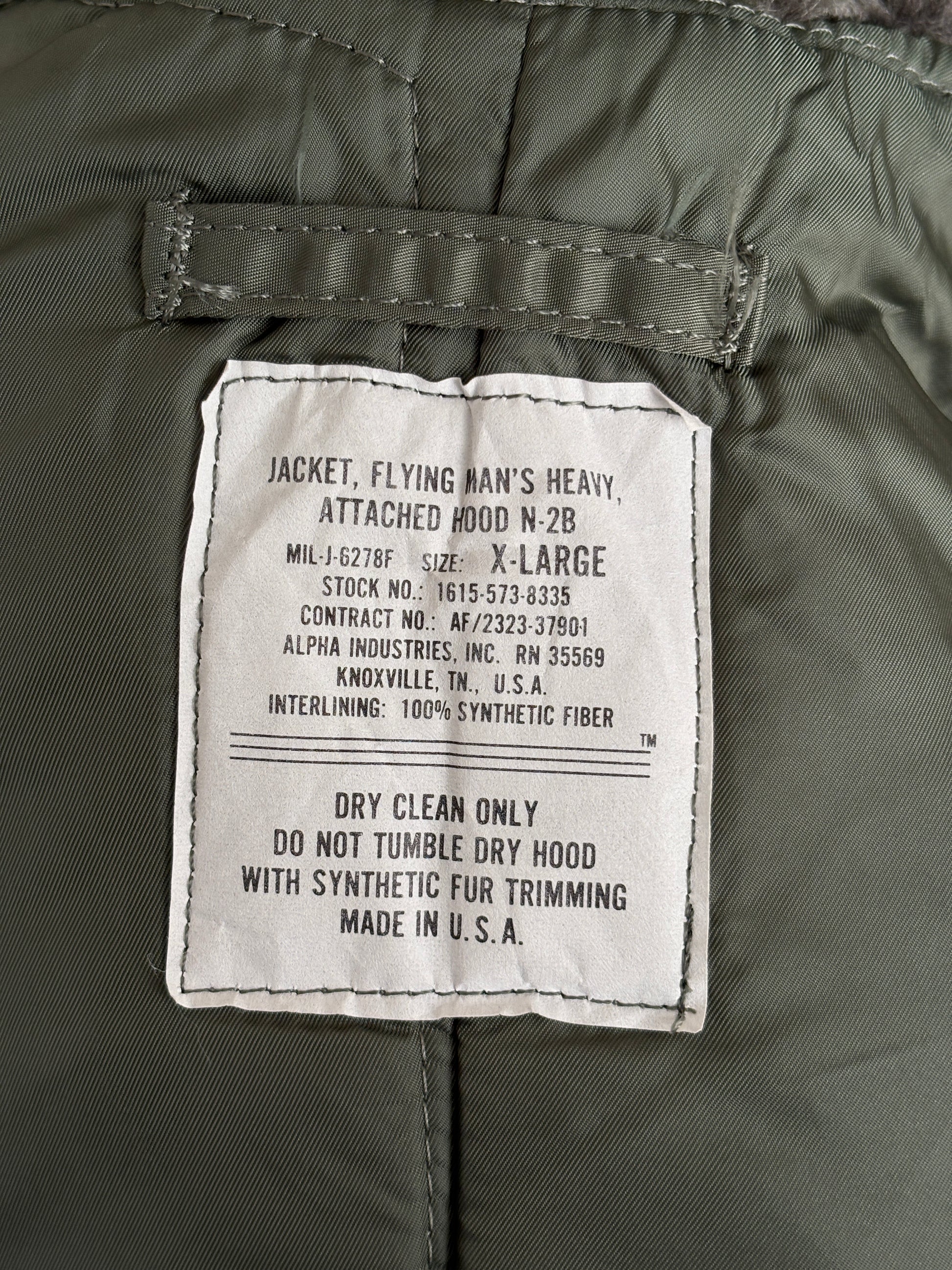 XL. Alpha industries N-2B Flight Jacket – Vintage Extreme Cold Weather Flyer Coat. Made in USA-AJ357 Studio-AJ357 Studio