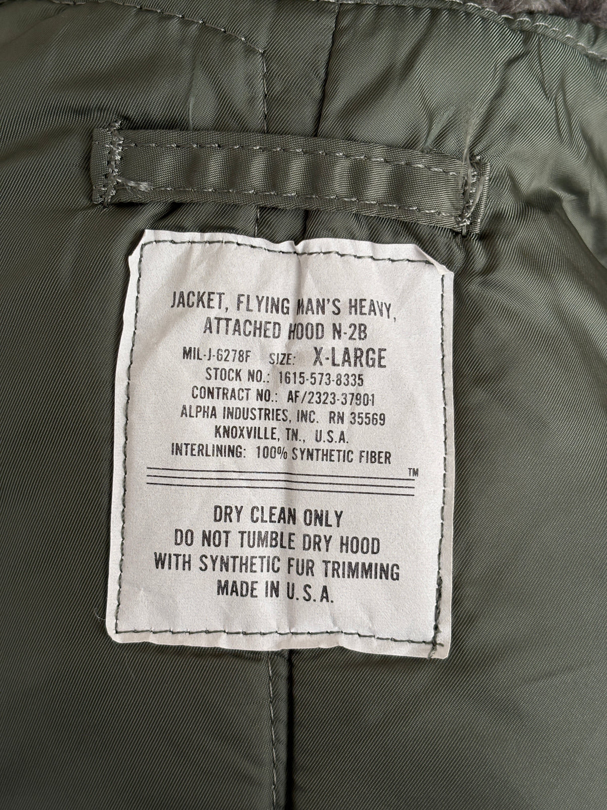 XL. Alpha industries N-2B Flight Jacket – Vintage Extreme Cold Weather Flyer Coat. Made in USA-AJ357 Studio