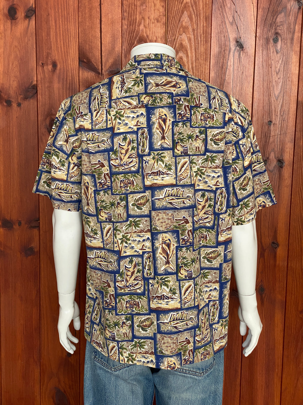 Large Vintage 80s Hawaiian Thin Cotton Shirt | Retro Island Style-AJ357 Studio