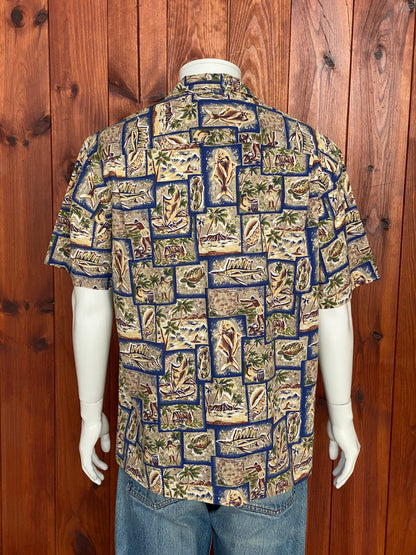 Large Vintage 80s Hawaiian Thin Cotton Shirt | Retro Island Style-AJ357 Studio
