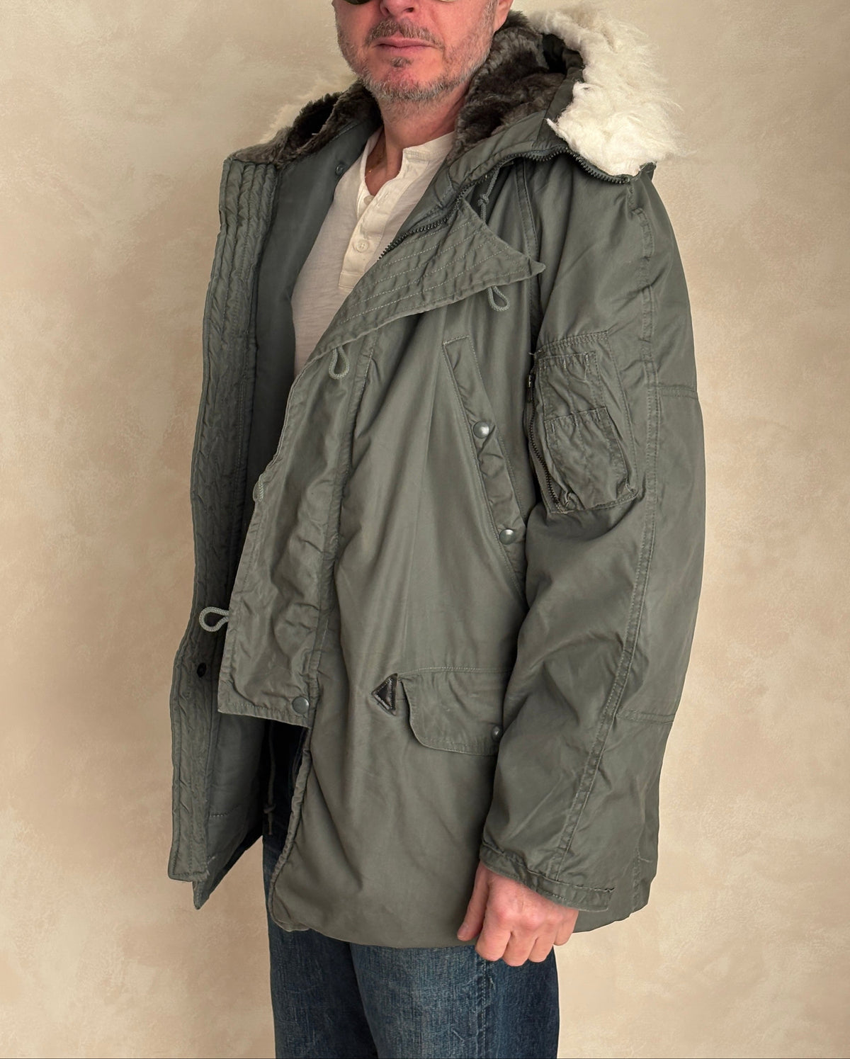 Authentic US Air Force N-3B Flight Jacket Parka — Extreme Cold Weather — Size Medium-AJ357 Studio