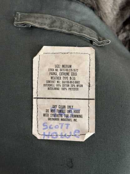 Authentic US Air Force N-3B Flight Jacket Parka — Extreme Cold Weather — Size Medium-AJ357 Studio-AJ357 Studio
